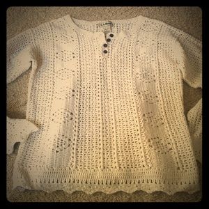 Vintage white peasant sweater